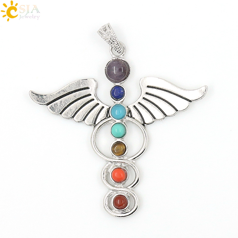 Yoga Health & Fitness Center - CSJA Chakras Natürliche Stein Kristall Anhänger