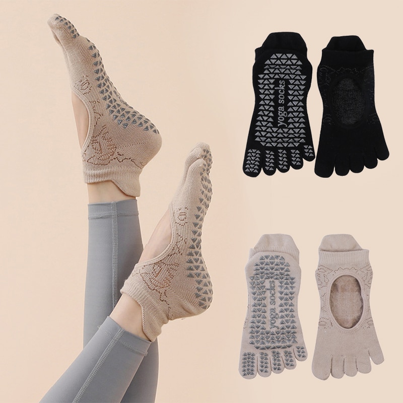 Yoga Fitness Dance - Frauen Yoga Zehen socken hochwertige Anti-Rutsch-Fünf-Finger-Pilates-Socken