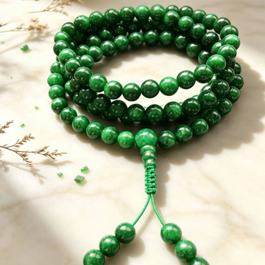Yoga Health & Fitness Center - 6mm 108 natürliche grüne Jade Perlen
