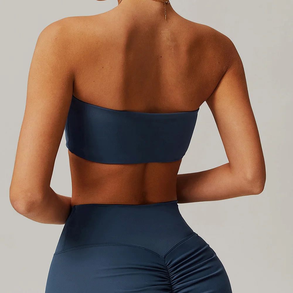 Yoga Fitness Youtube - Nahtloser Yoga-Tube-Top-BH für Damen, trägerloser Sport-BH,