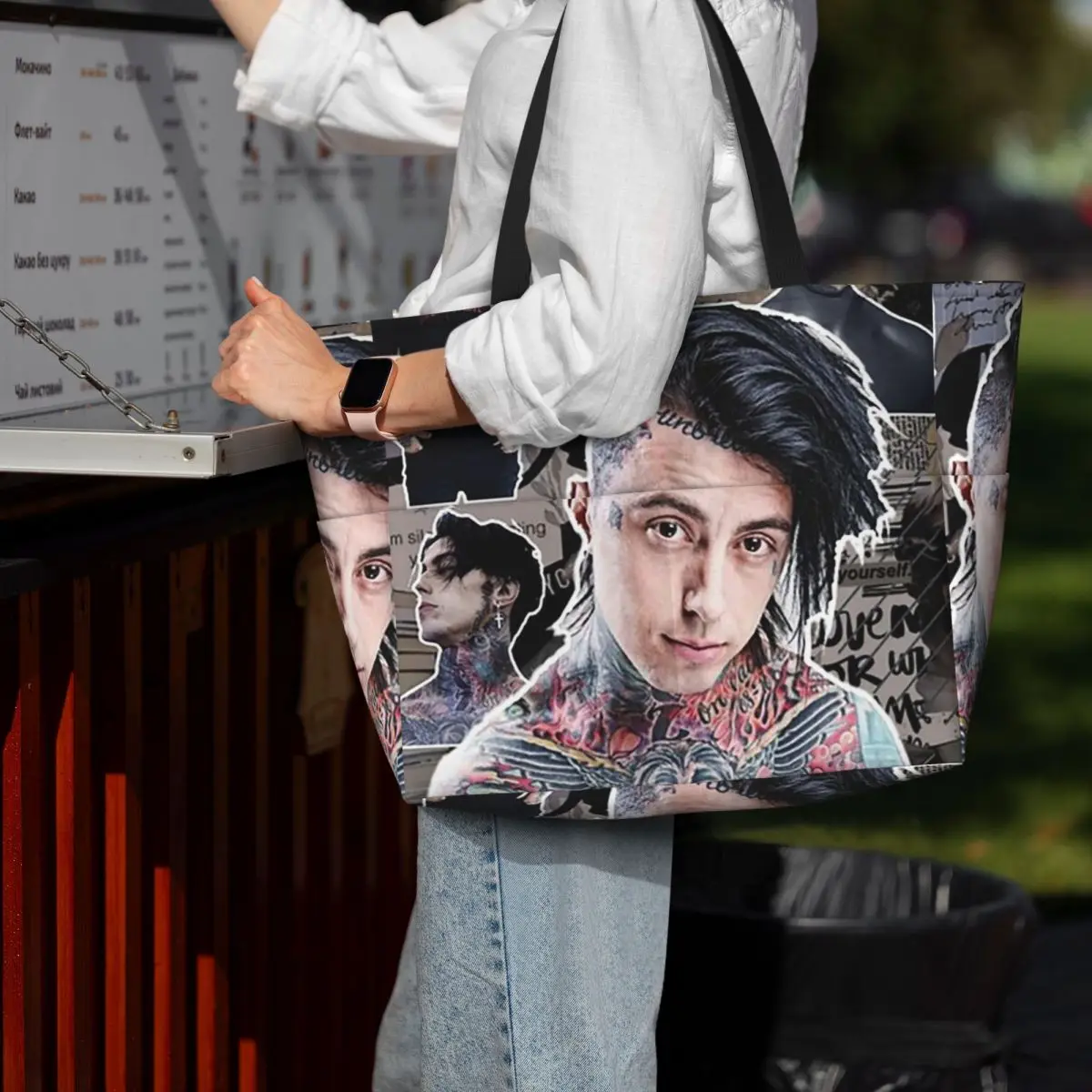 Yoga Fitness Gym Photos - Ronnie Radke Fotocollage, hochwertige Strandtasche, Sport-,