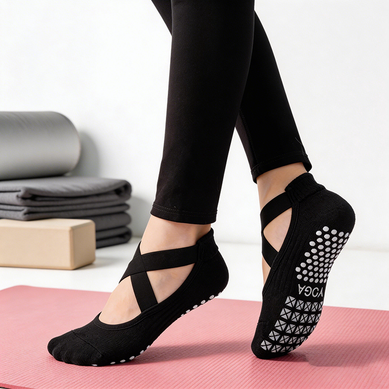 Yoga Fitness Dance - Damen Rutschfeste Yoga-Socken Silikon Indoor Baumwolle