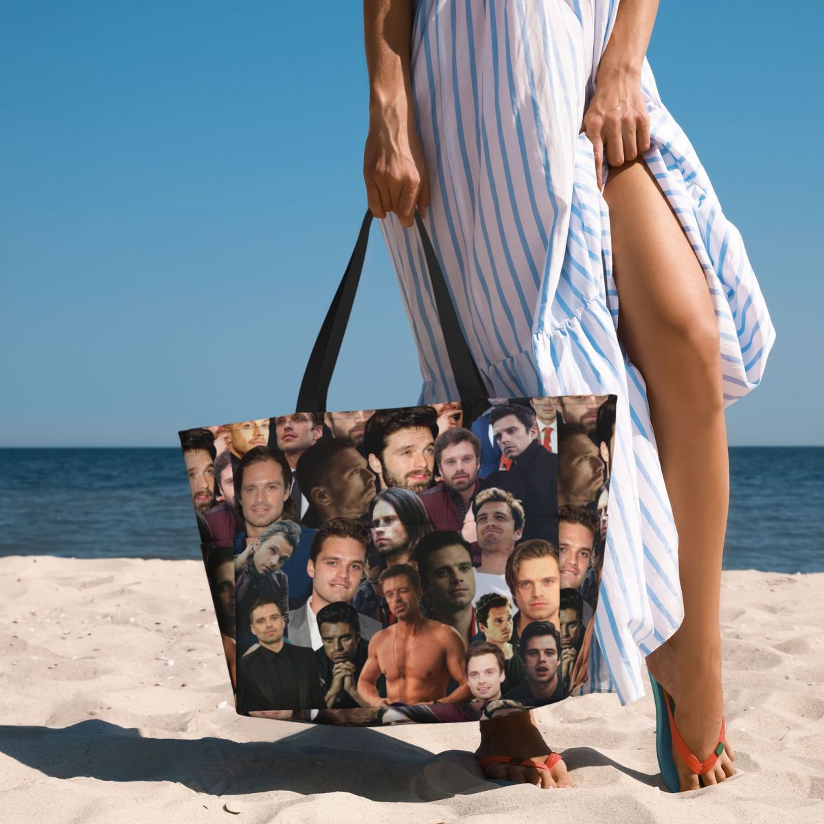 Yoga Fitness Gym Photos - Sebastian Stan Fotocollage Strandtasche Sport Gym