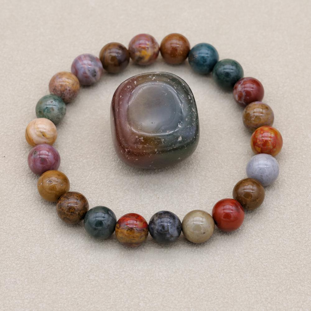 Yoga Health & Fitness Center - 8mm Naturstein Ozean Jaspis Perlen Armband