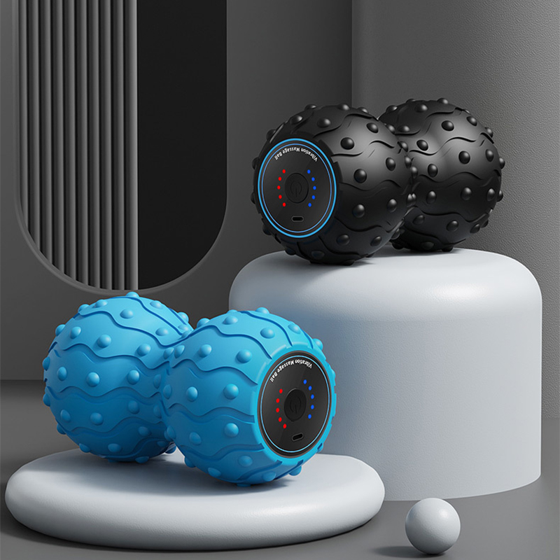 Yoga Fitness Gear - Wiederaufladbarer 5-Gang-Vibrationsmassageball, tragbarer Erdnuss-Massageball, vibrierende Schaumstoffrolle