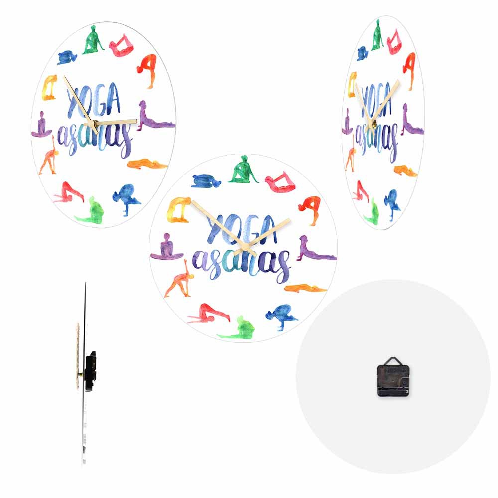 Aquarell-Yoga-Asanas-Wanduhr,  – Yoga Fitness Gifts Bewertung und Preis