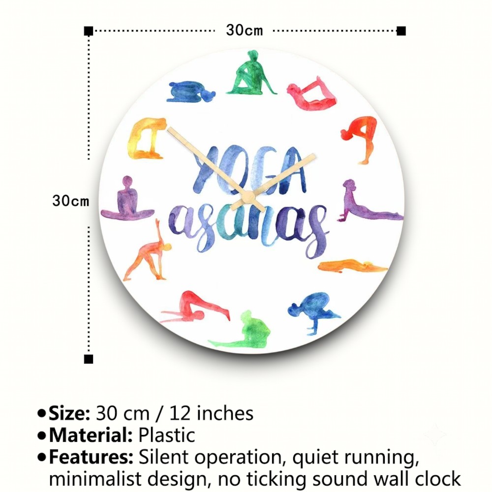 Aquarell-Yoga-Asanas-Wanduhr,  – Yoga Fitness Gifts Bewertung und Preis